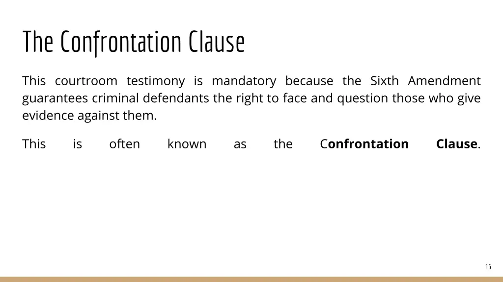 the confrontation clause