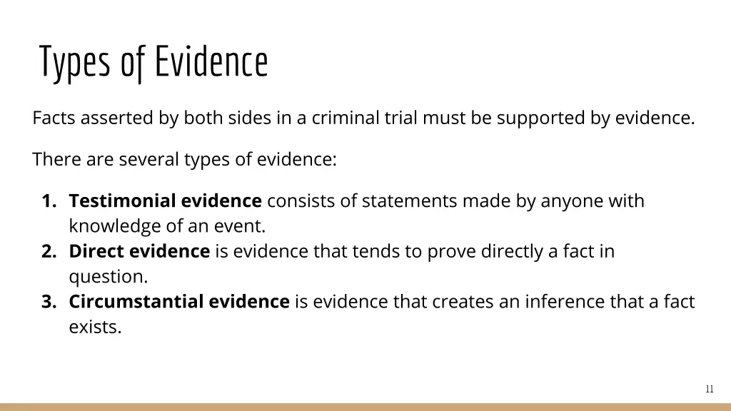 types of evidence