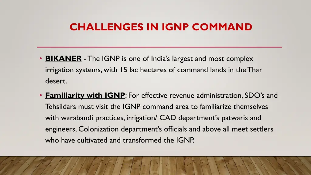 challenges in ignp command