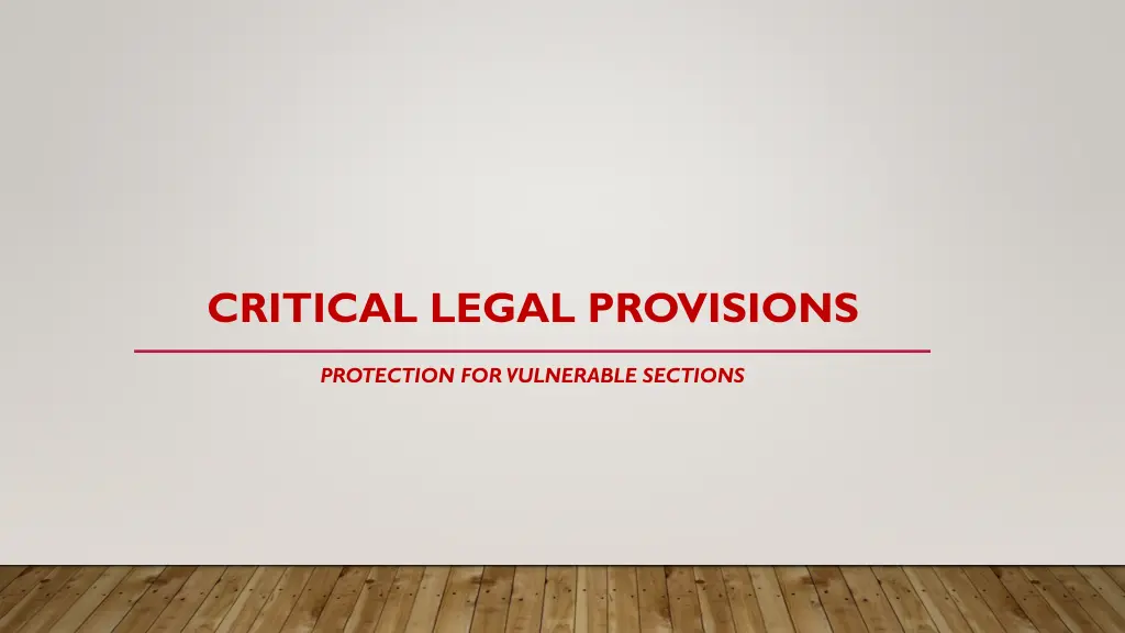 critical legal provisions