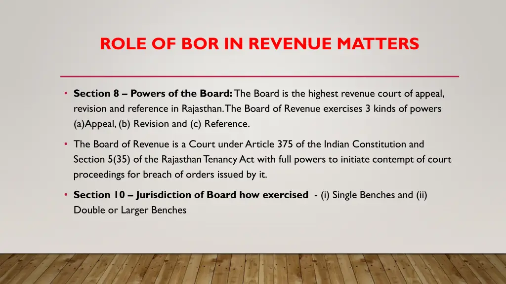 role of bor in revenue matters 1