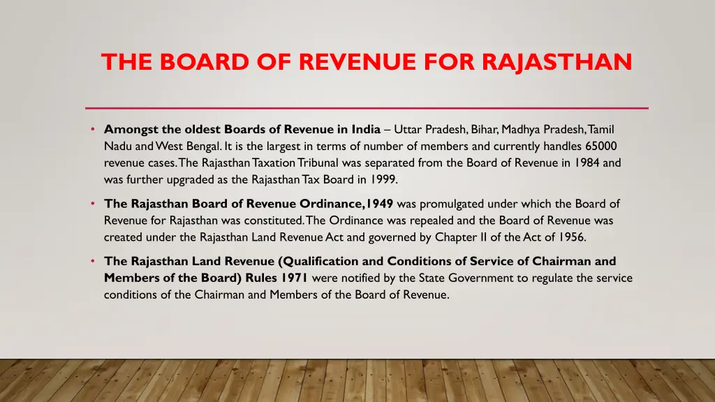 the board of revenue for rajasthan 1