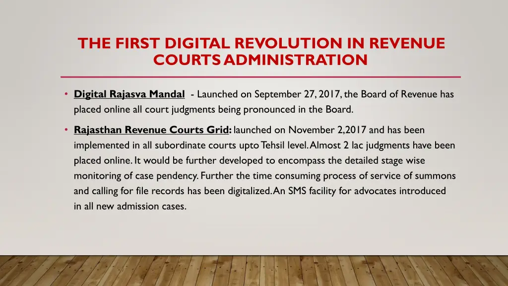 the first digital revolution in revenue courts