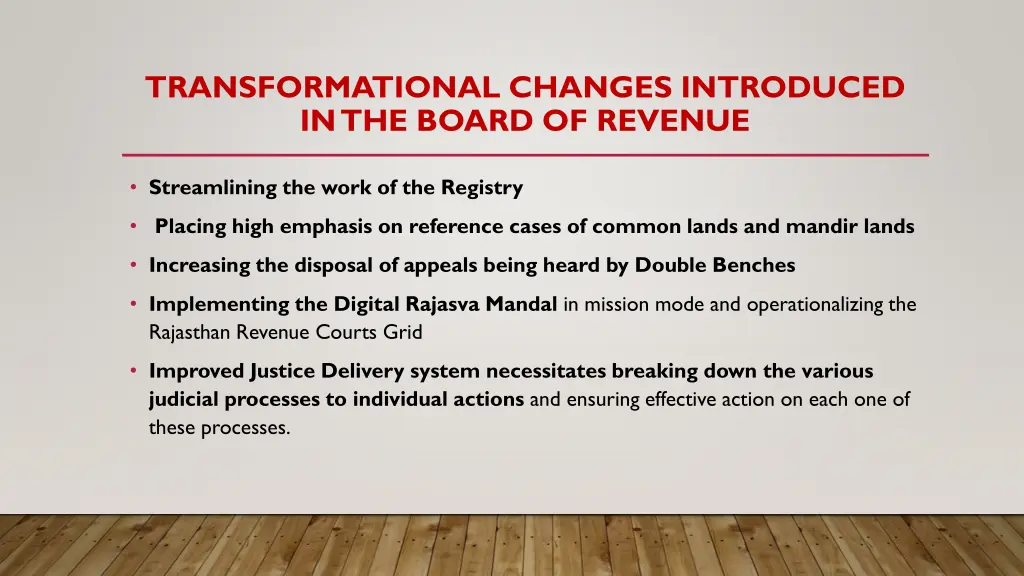 transformational changes introduced in the board