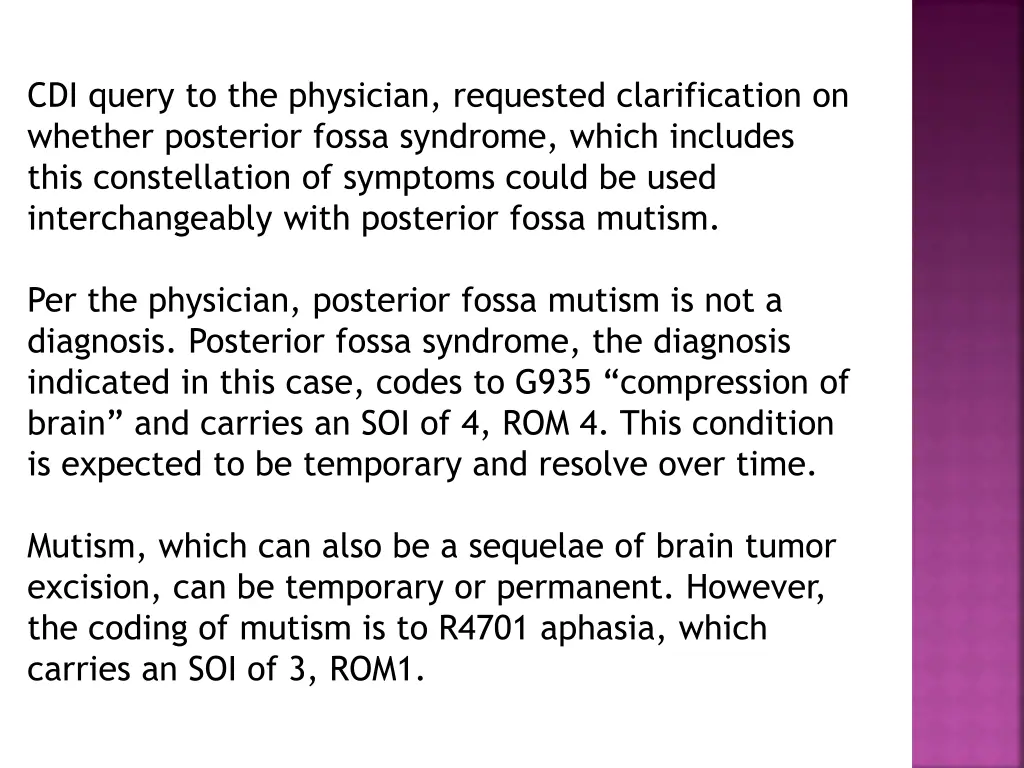 cdi query to the physician requested