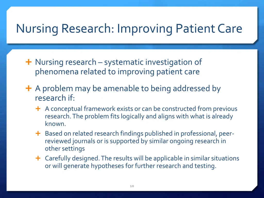 nursing research improving patient care