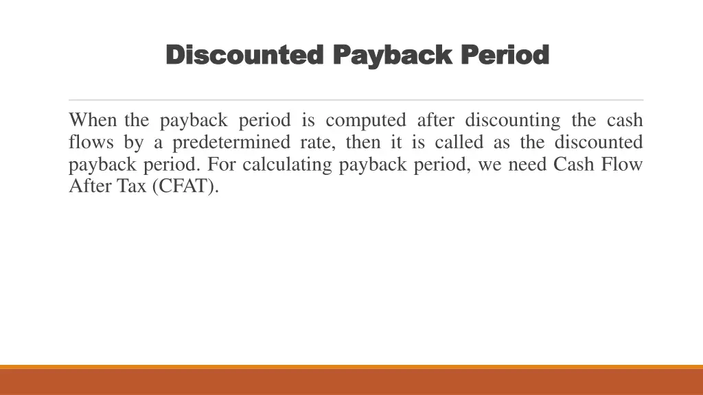 discounted discounted payback period payback