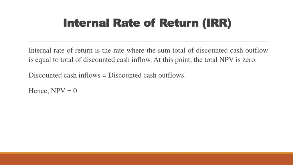 internal rate of return irr internal rate