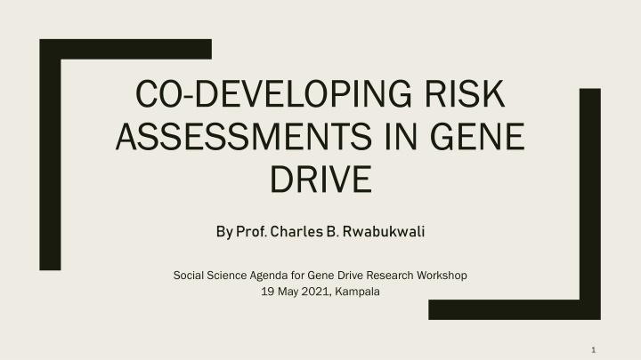 co developing risk assessments in gene drive