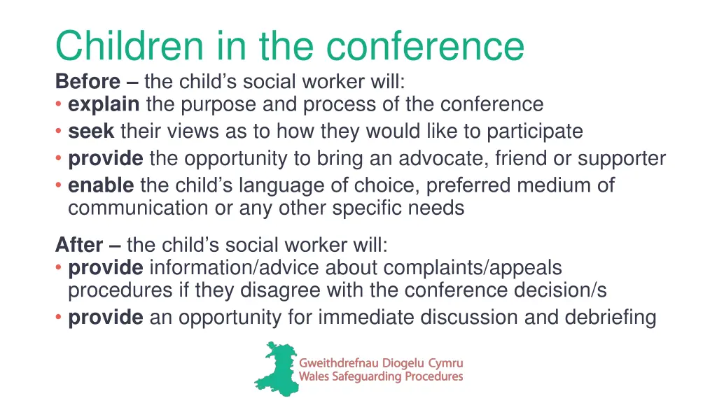 children in the conference before the child