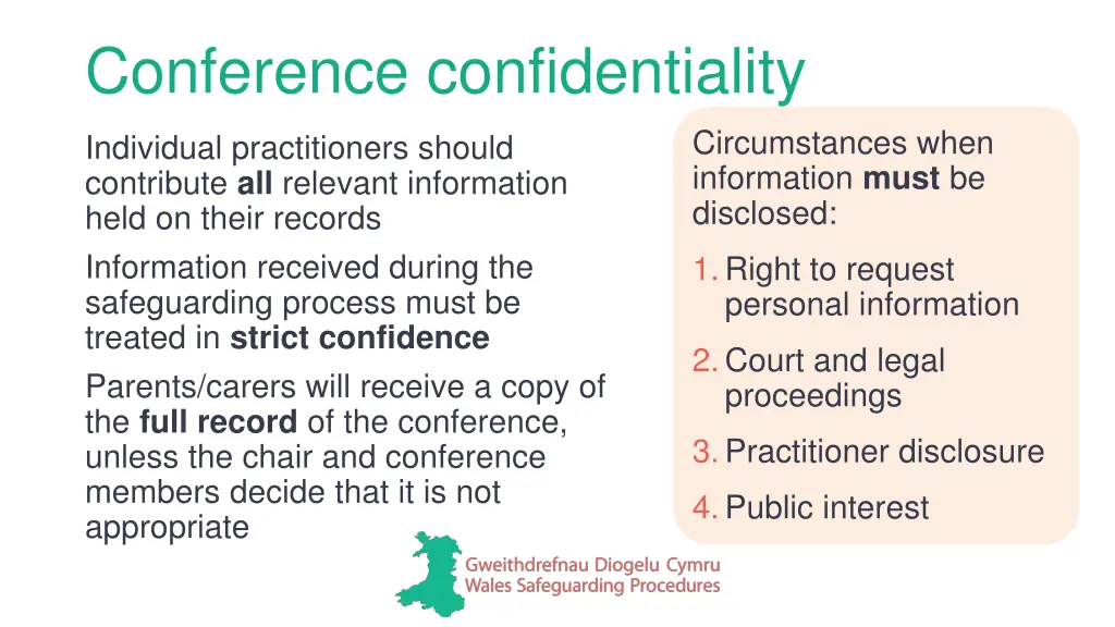 conference confidentiality