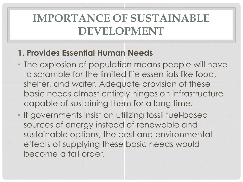 importance of sustainable development