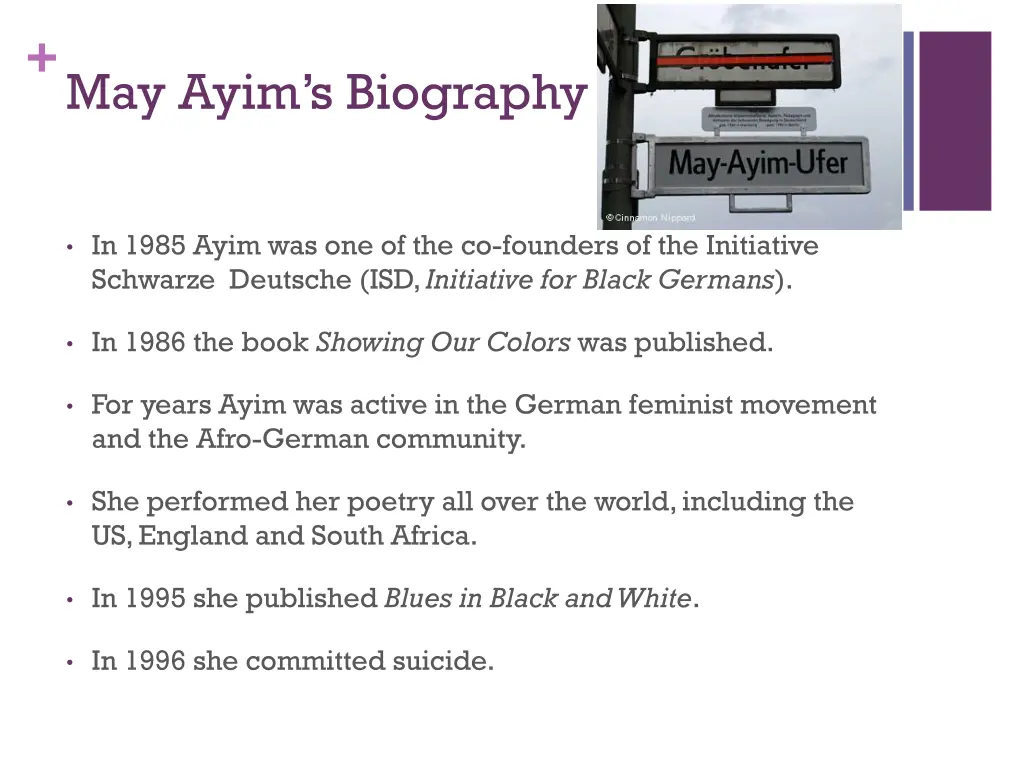 may ayim s biography 1