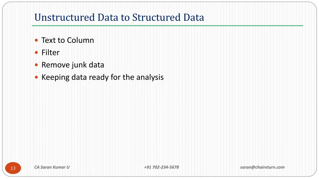 unstructured data to structured data