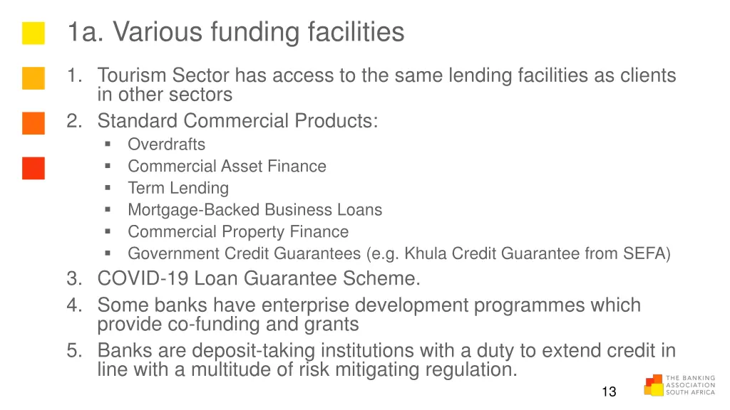 1a various funding facilities