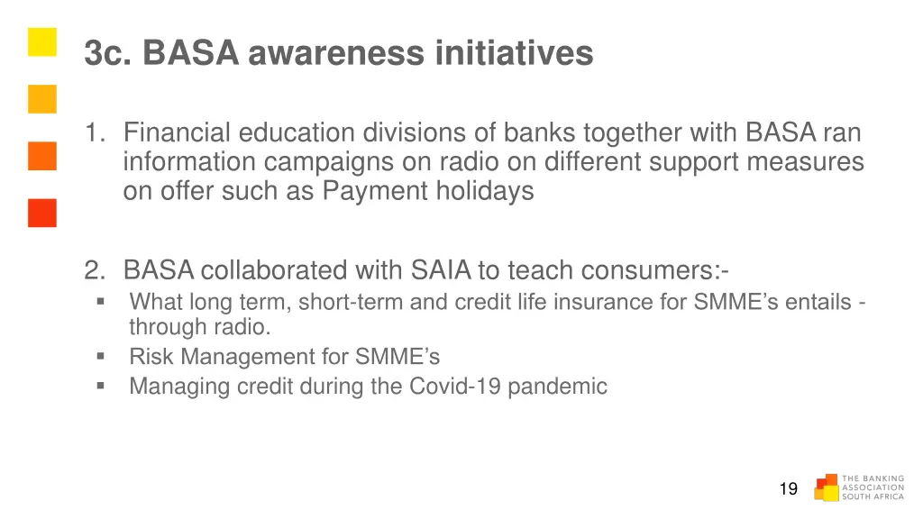 3c basa awareness initiatives