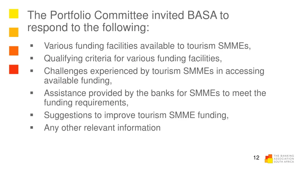 the portfolio committee invited basa to respond