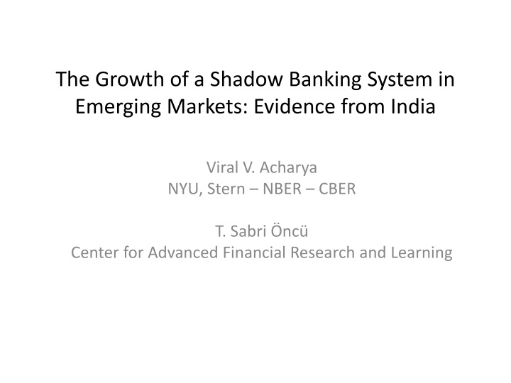 the growth of a shadow banking system in emerging