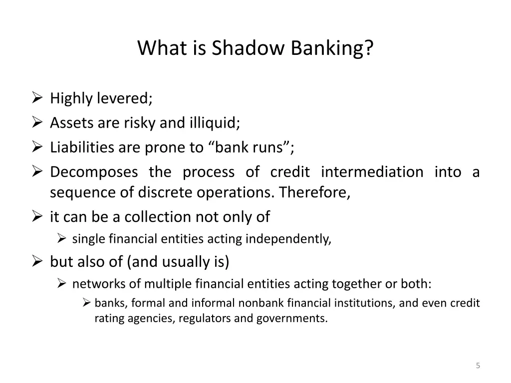 what is shadow banking 1