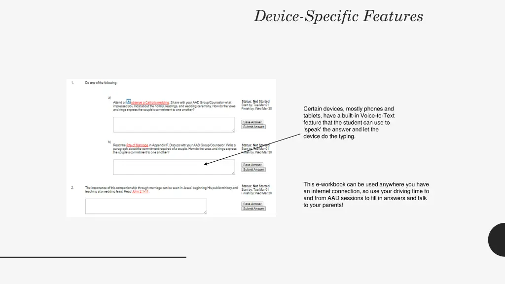 device specific features