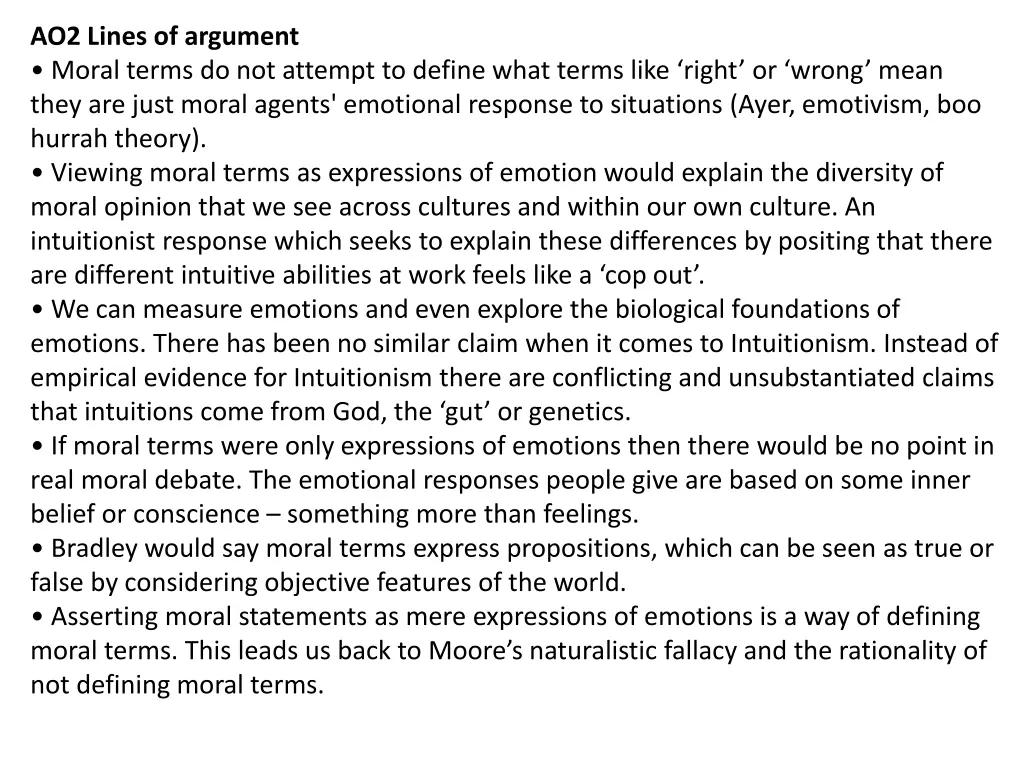 ao2 lines of argument moral terms do not attempt