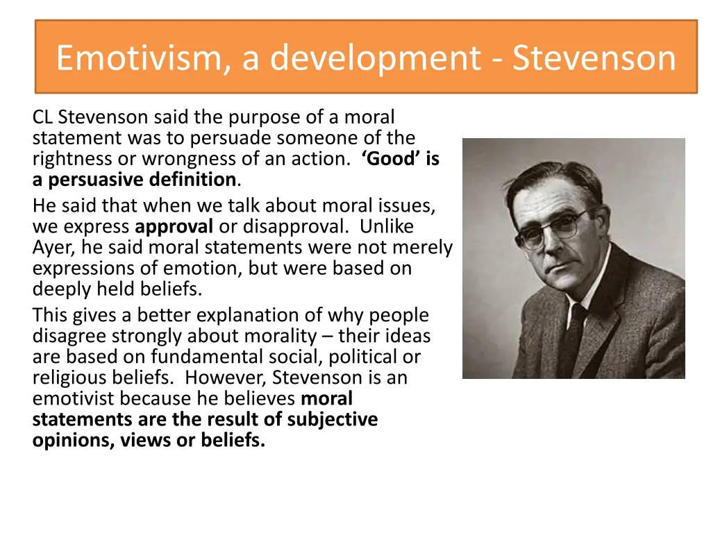 emotivism a development stevenson