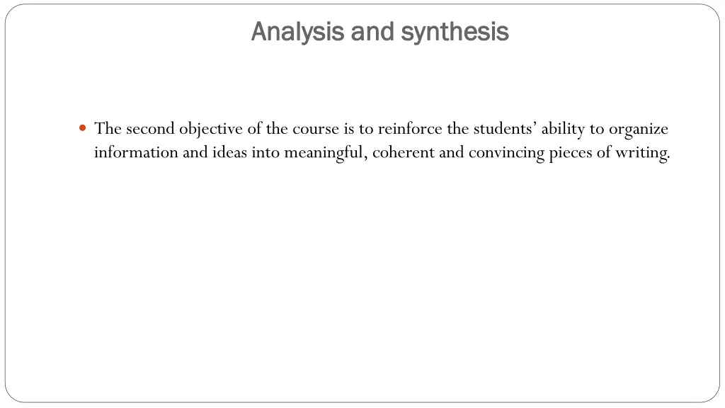 analysis and synthesis analysis and synthesis