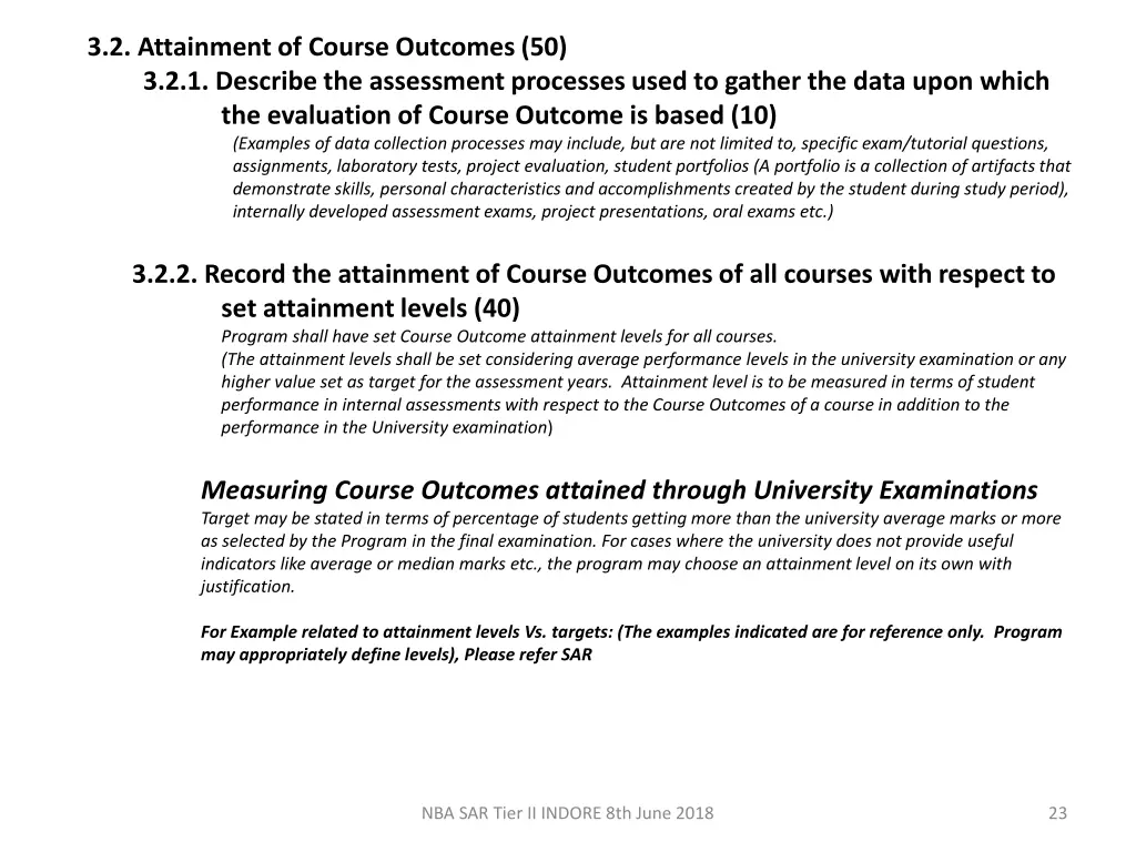 3 2 attainment of course outcomes