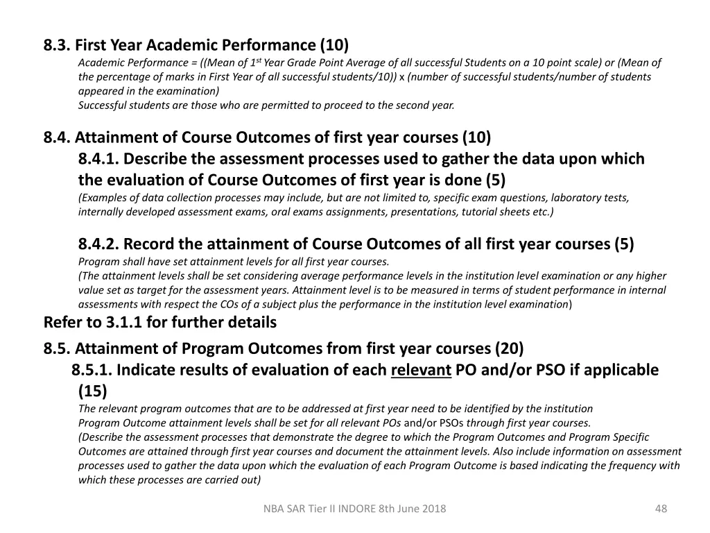 8 3 first year academic performance 10 academic