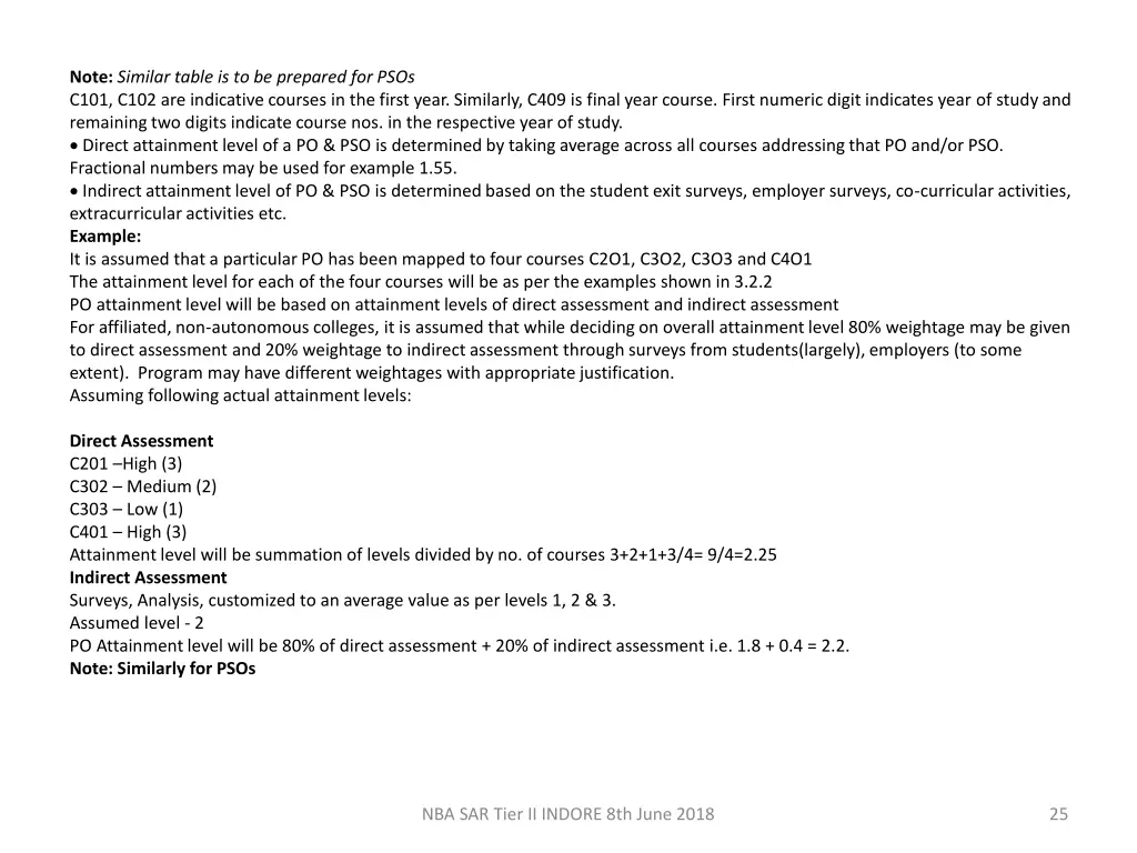 note similar table is to be prepared for psos