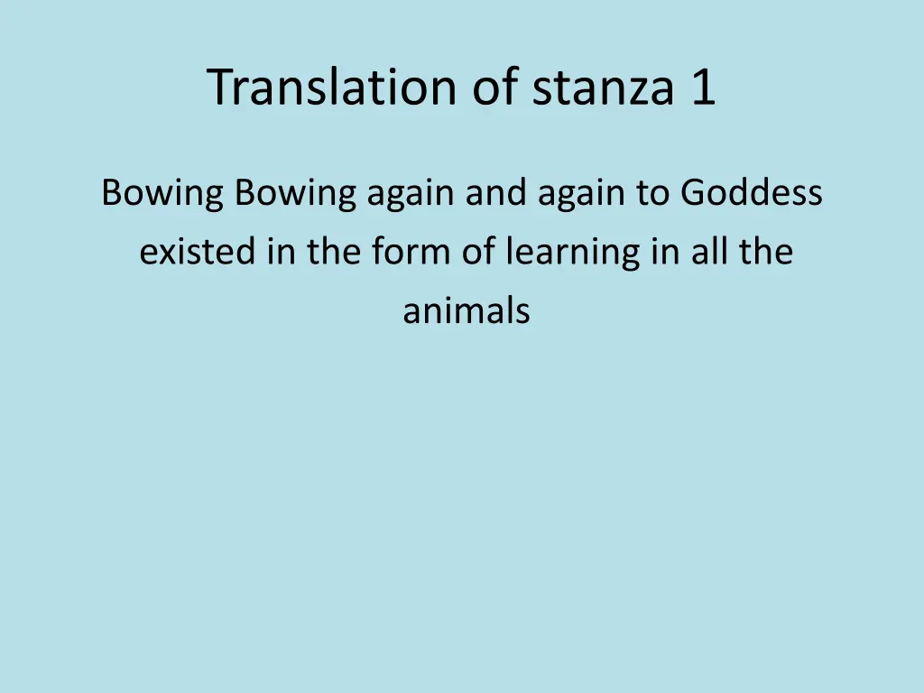 translation of stanza 1