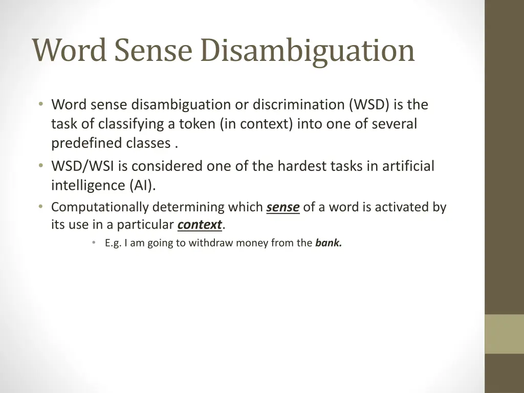 word sense disambiguation 1