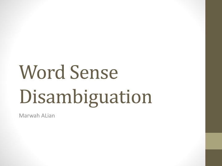 word sense disambiguation