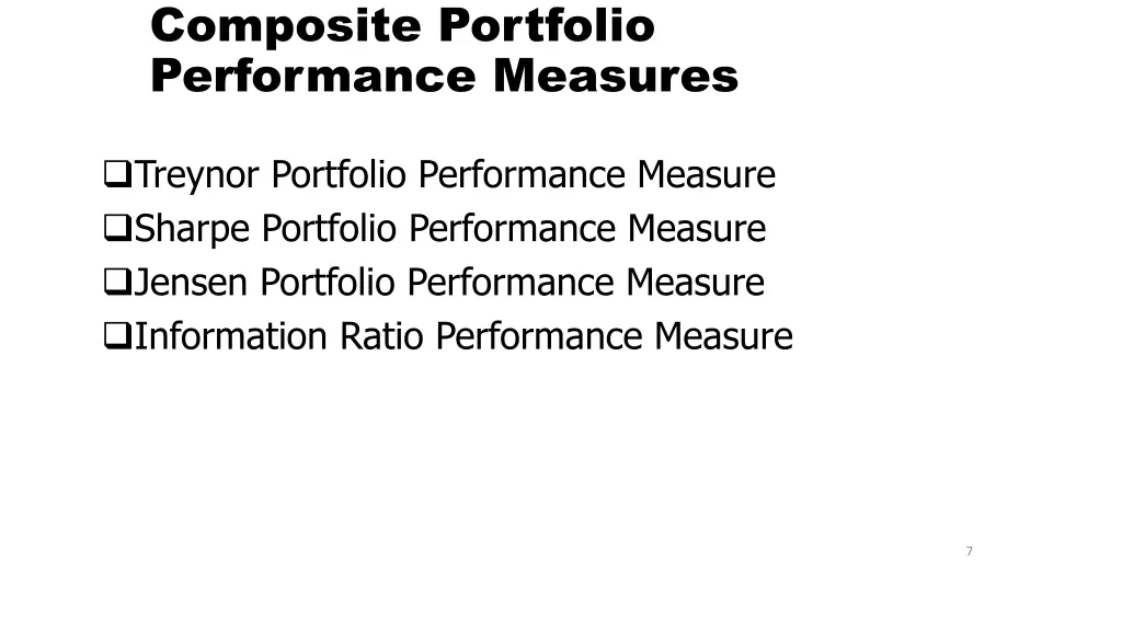 composite portfolio performance measures