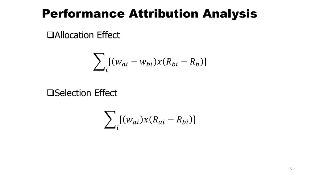 performance attribution analysis