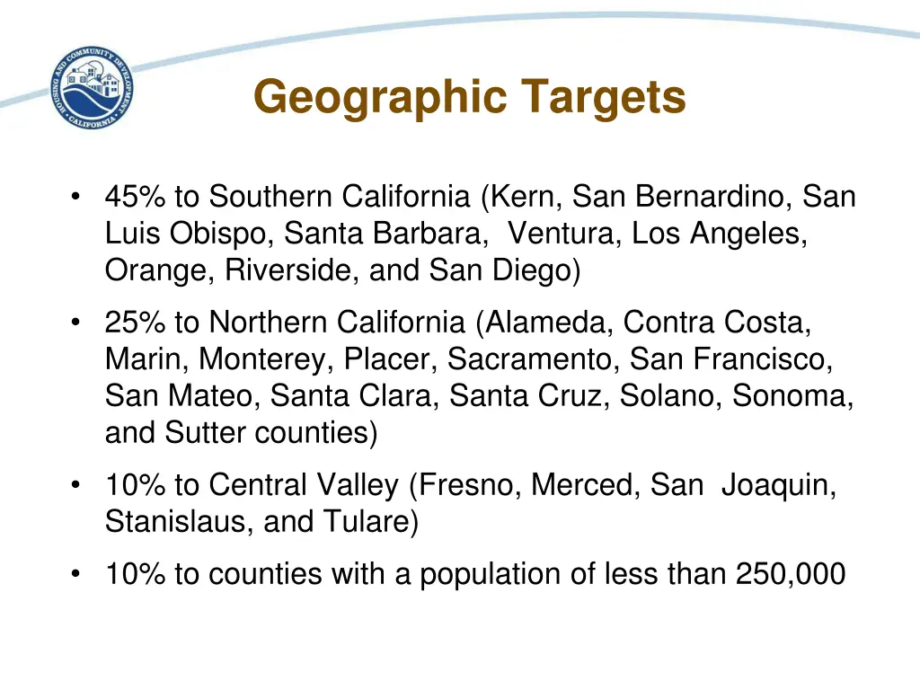 geographic targets