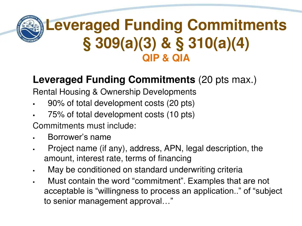 leveraged funding commitments