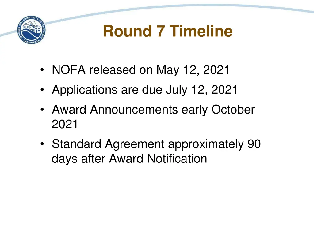 round 7 timeline