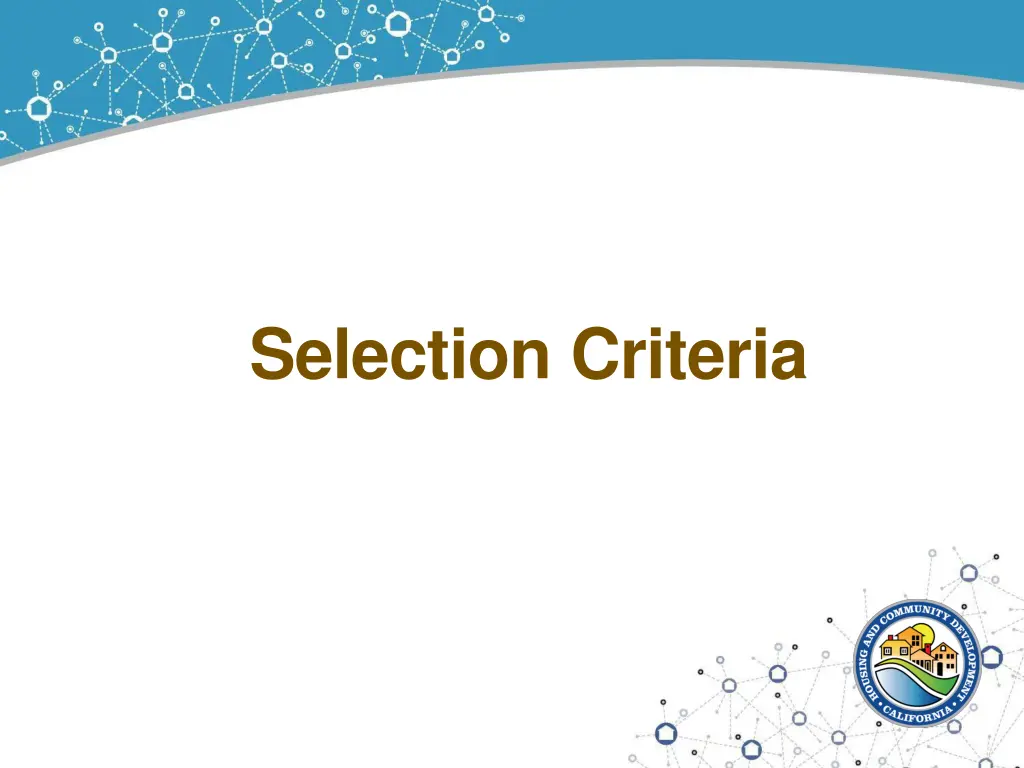 selection criteria