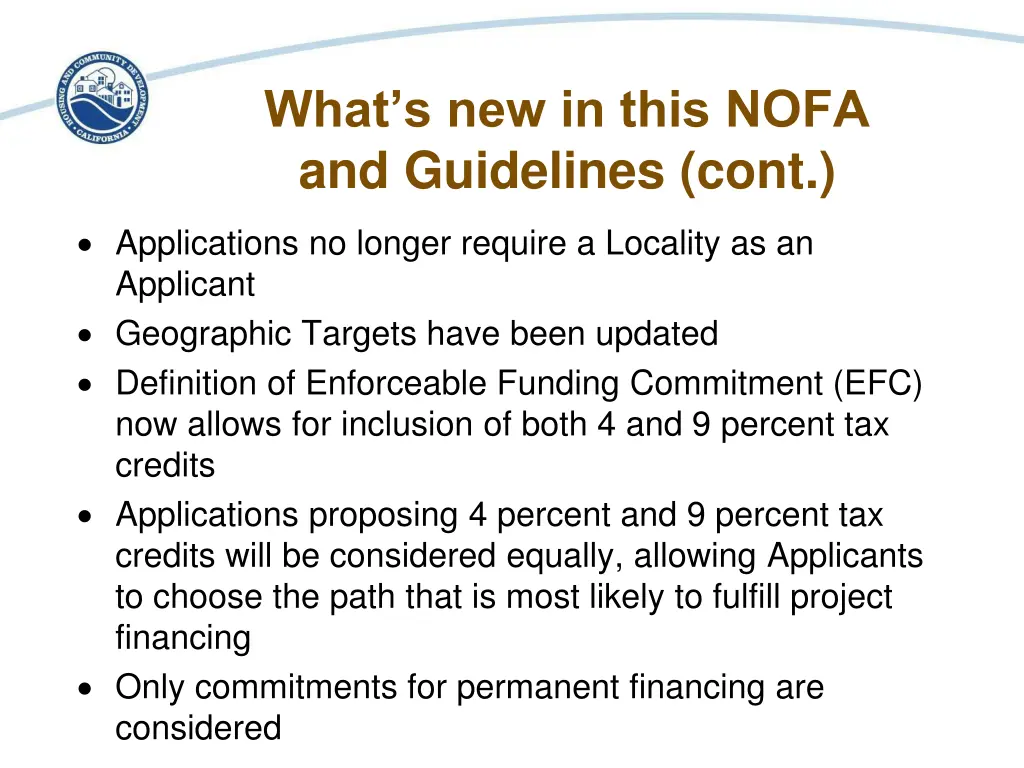 what s new in this nofa and guidelines cont