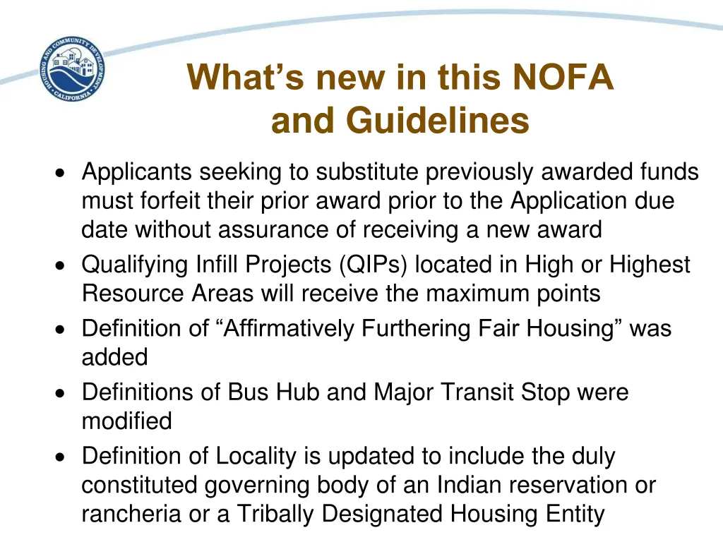 what s new in this nofa and guidelines