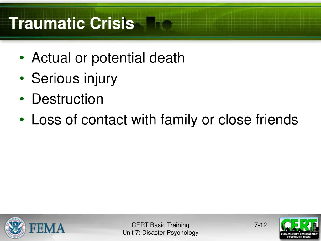 traumatic crisis