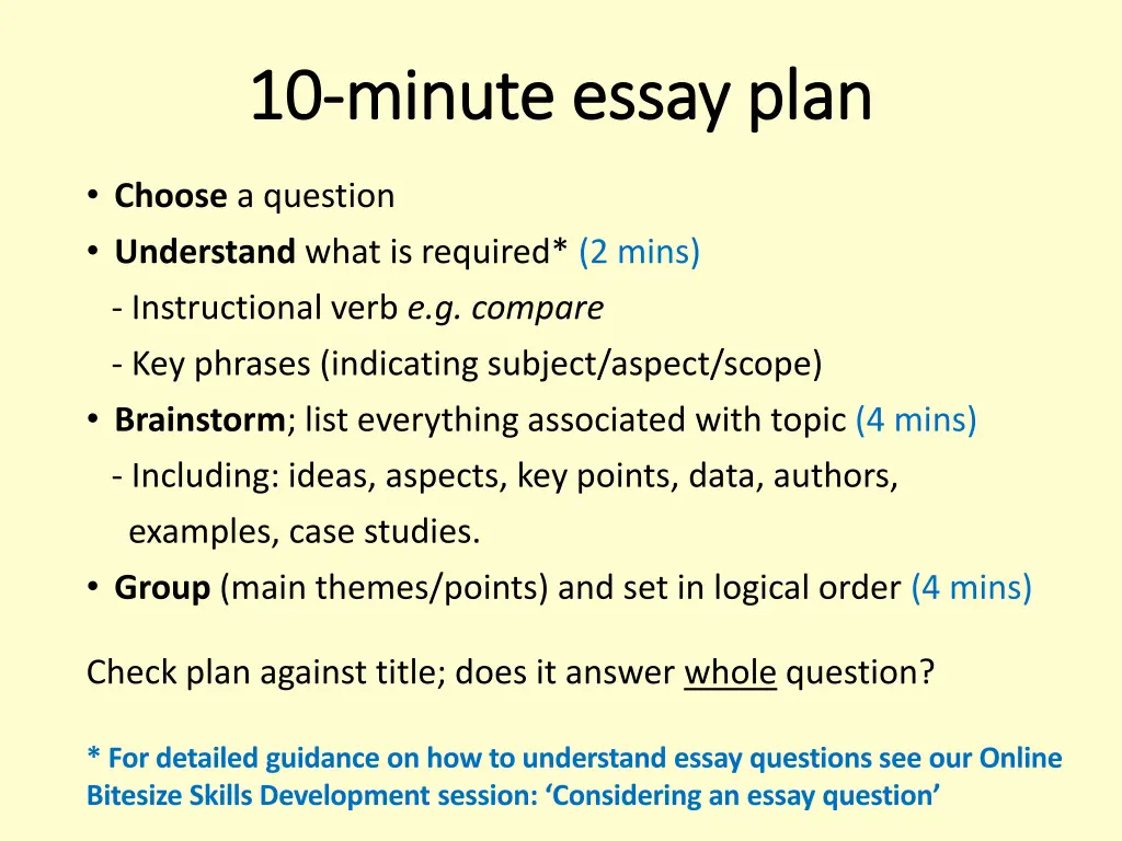 10 10 minute essay plan minute essay plan