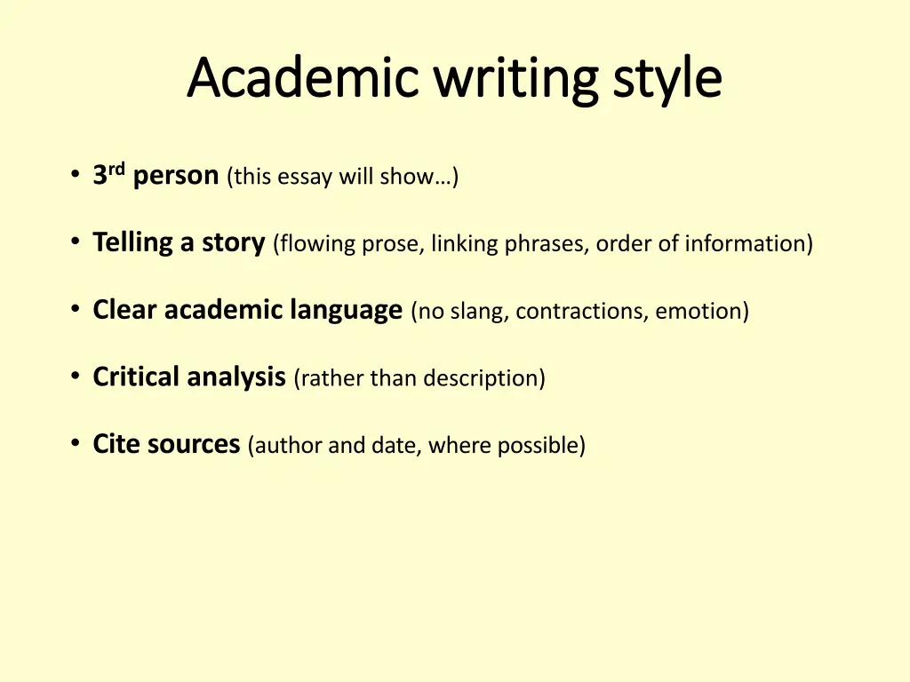 academic writing style academic writing style