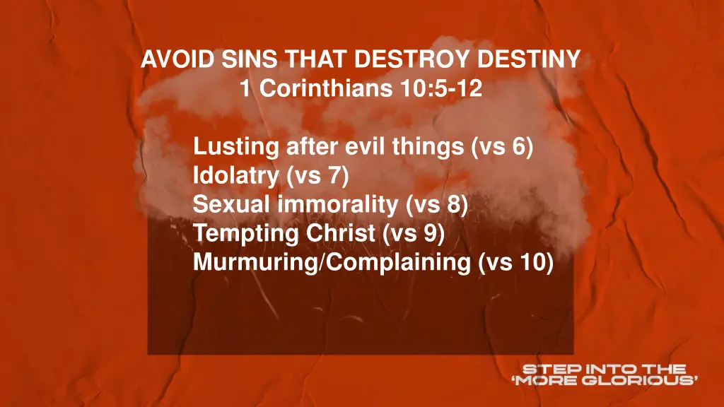 avoid sins that destroy destiny 1 corinthians