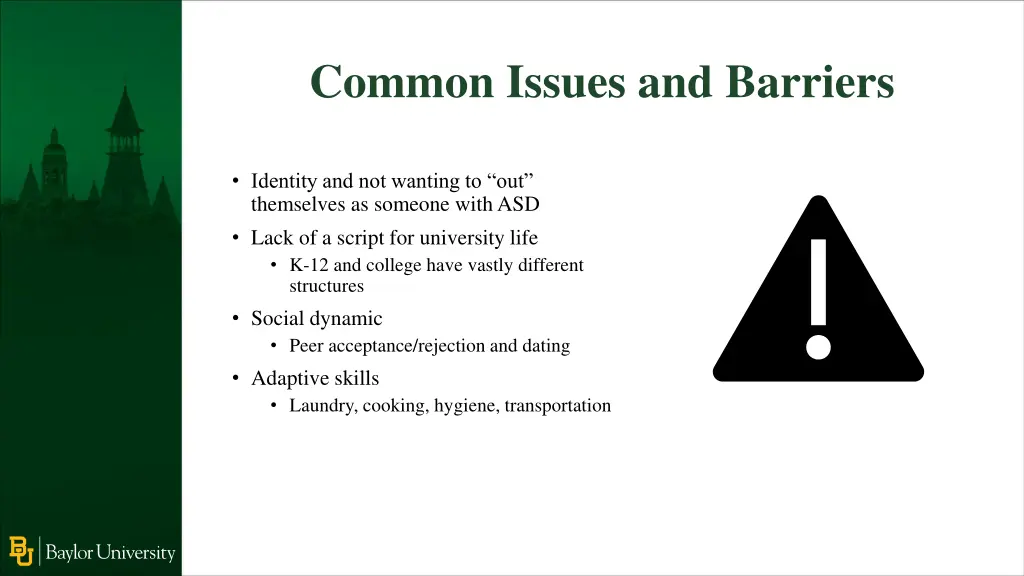 common issues and barriers