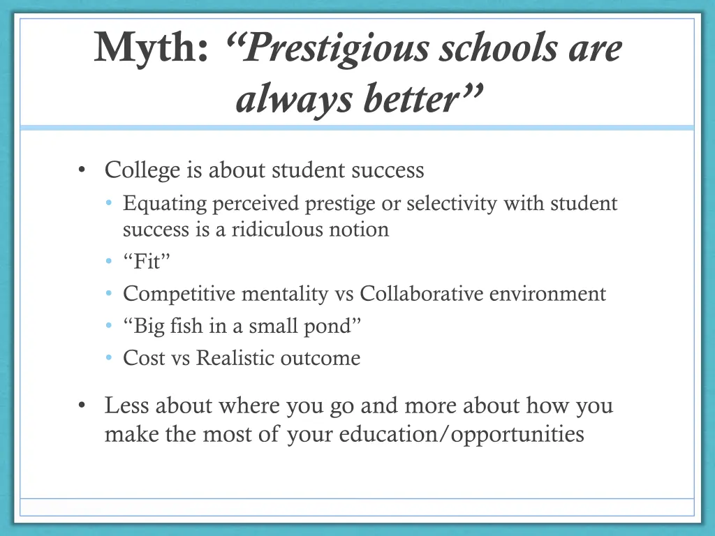 myth prestigious schools are always better