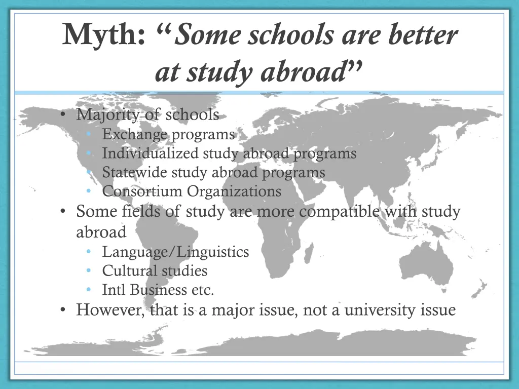 myth some schools are better at study abroad