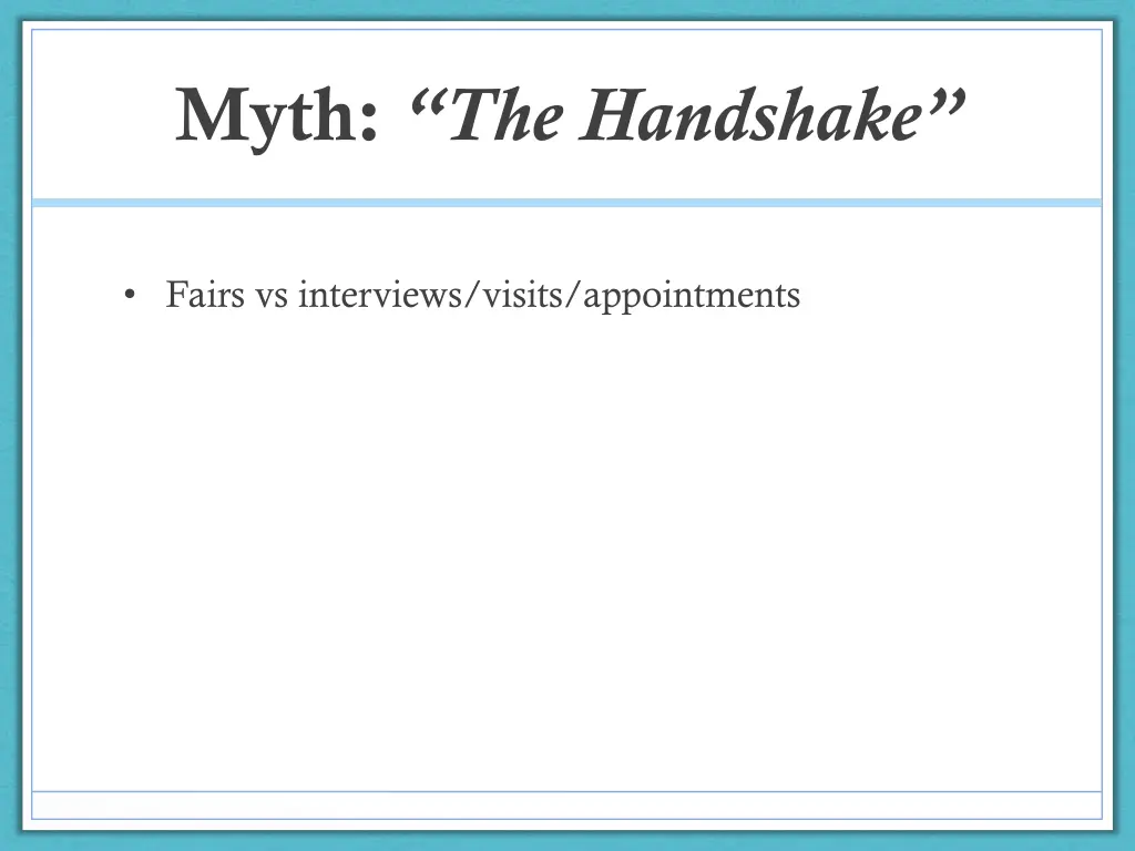 myth the handshake