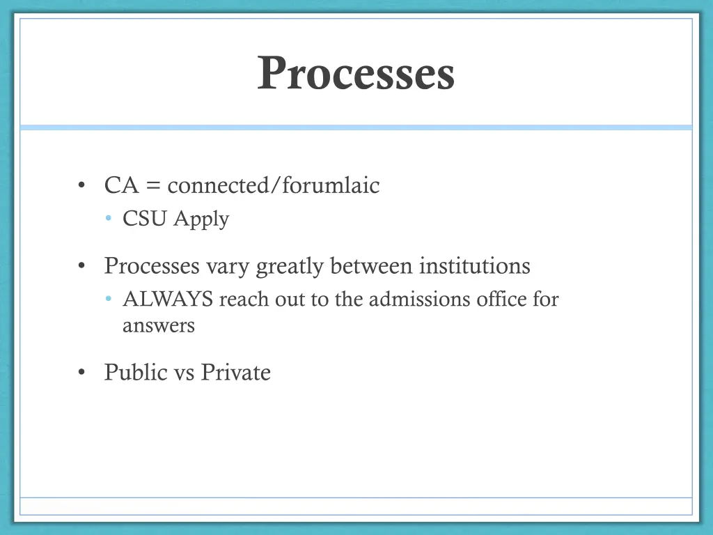 processes